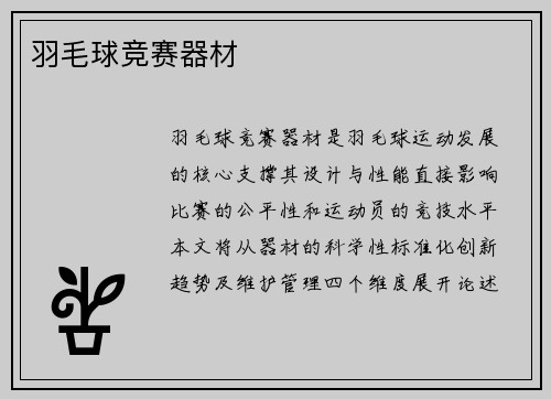 羽毛球竞赛器材